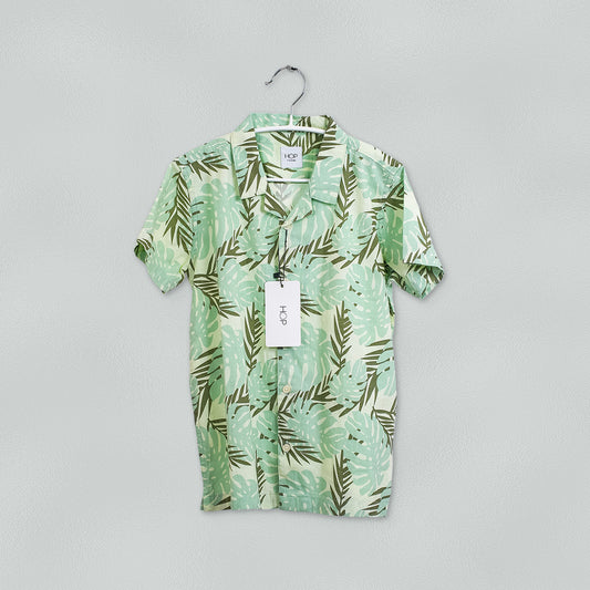 HOP Kids Sage Leaf Pattern Shirt