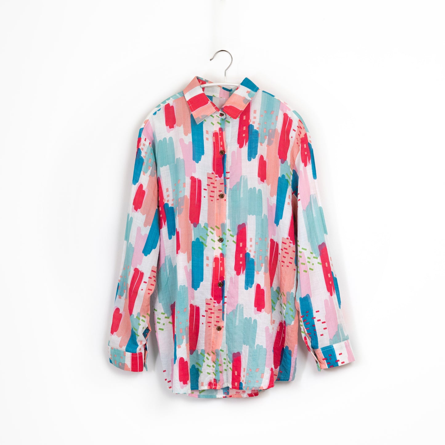 Multi Color Pattern Chiffon Long Sleeve Blouse