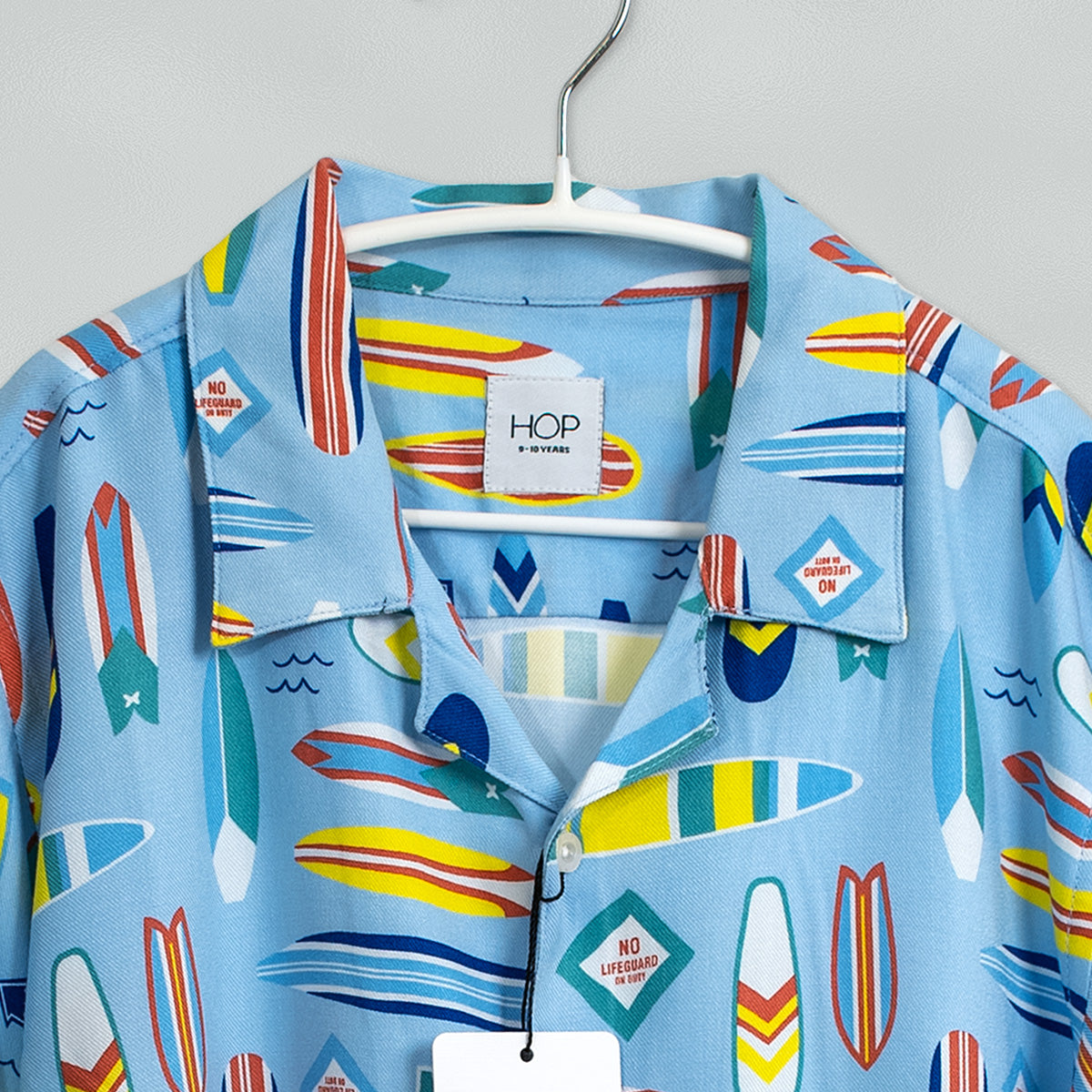 HOP Kids Light Blue Surf Board Printed Shirt