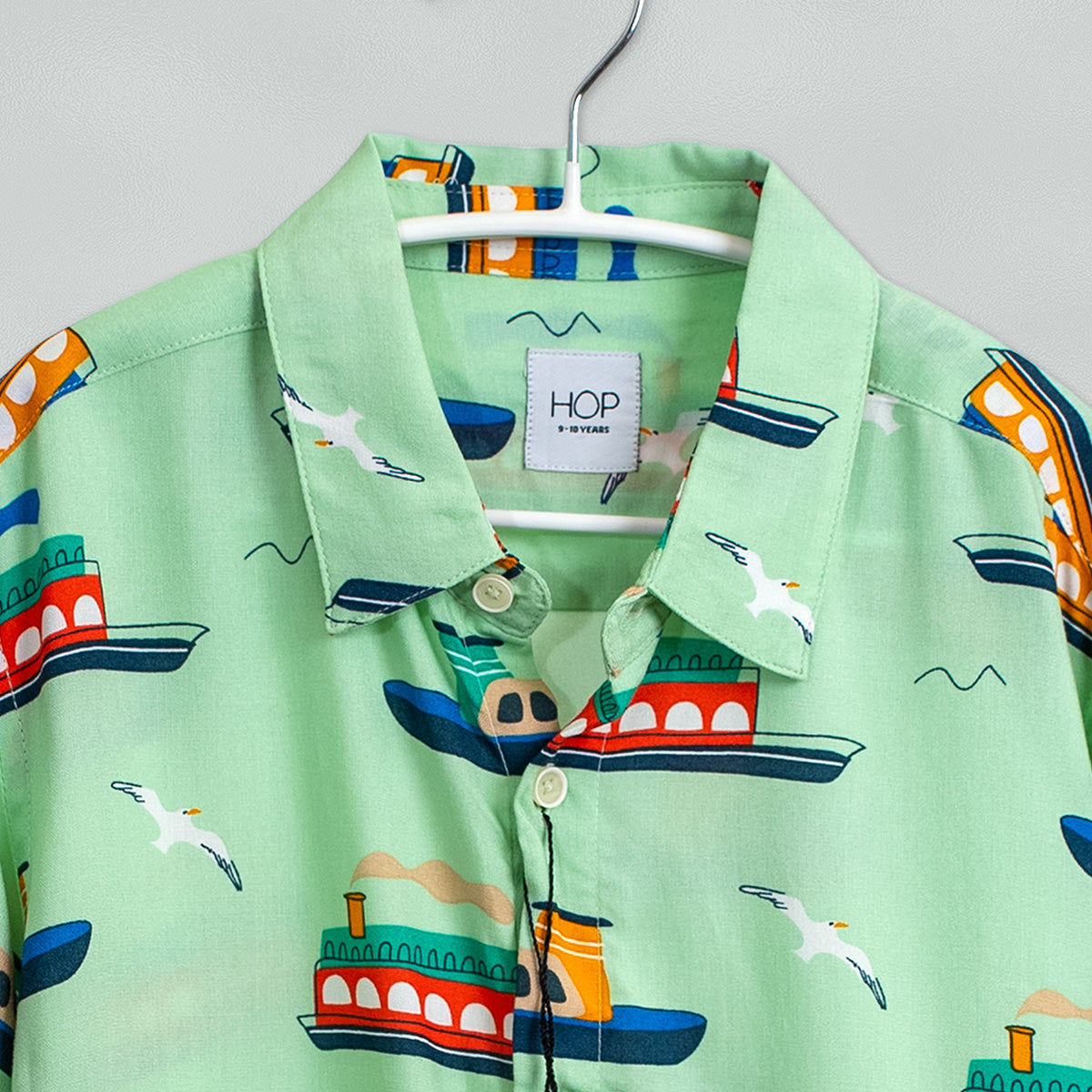 HOP Kids Nautical Print Green Shirt