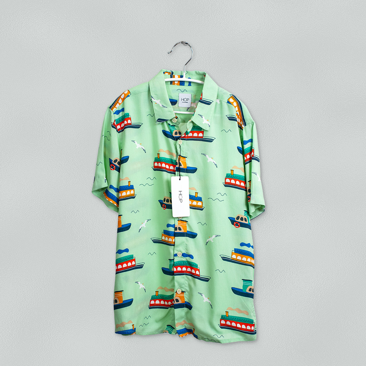 HOP Kids Nautical Print Green Shirt