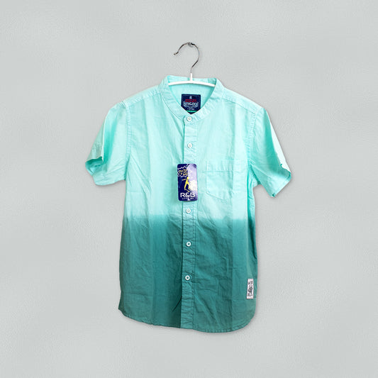 R&B Boys Ombre-Dyed Shirt with Band Collar