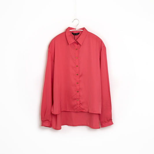 Plain Red Color Long Sleeve Women Shirt