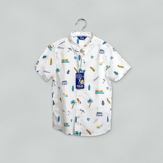 R&B Boys Printed Regular Fit Shirt