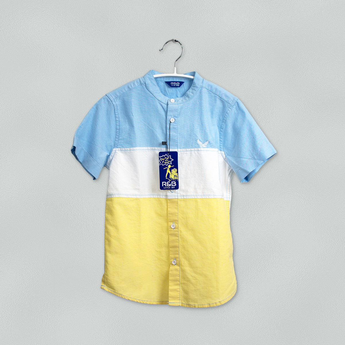 R&B Boys Colourblock Shirt with Band Collar