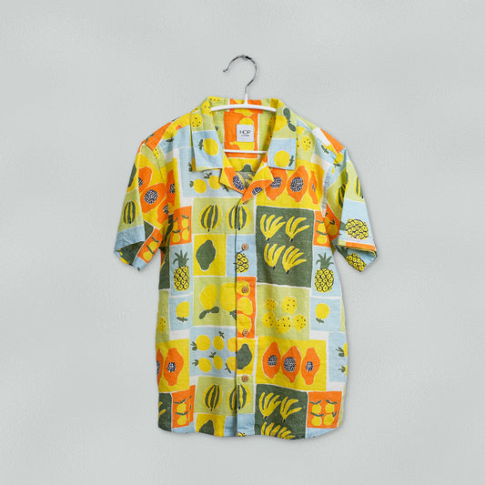 HOP Kids Multicolour Tropical-Fruit Cotton Shirt