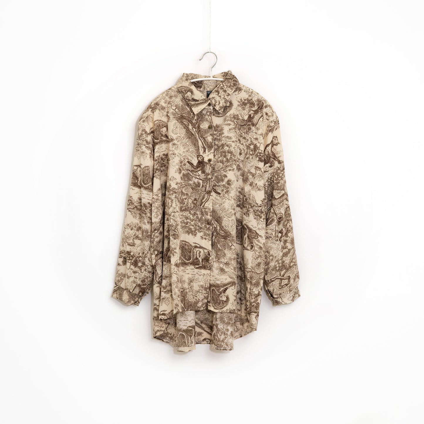 Nature Pattern Printed Long Sleeve Blouse