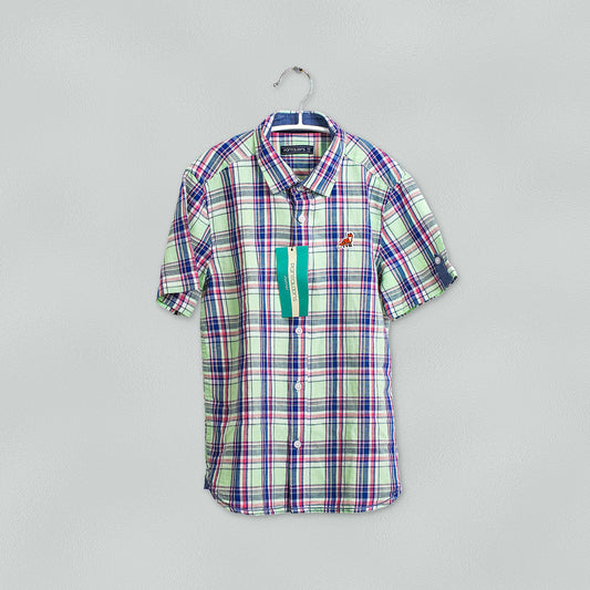 PANTALOONS JUNIOR Light Green Checked Shirts