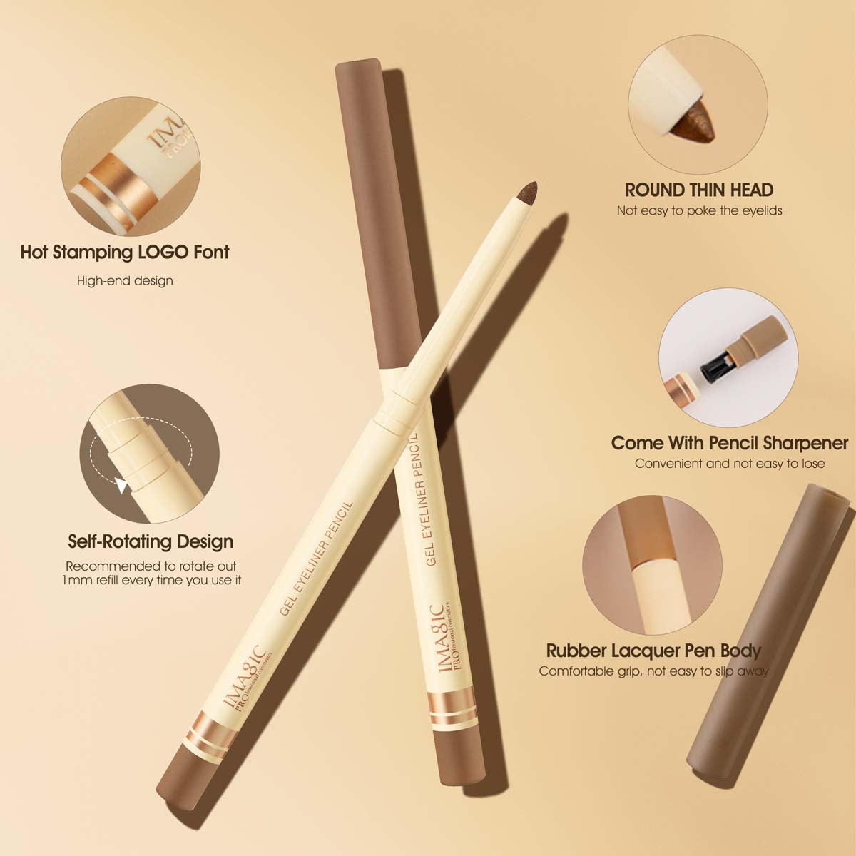 IMAGIC PROfessional Cosmetic GEL EYELINER PENCIL EY-350