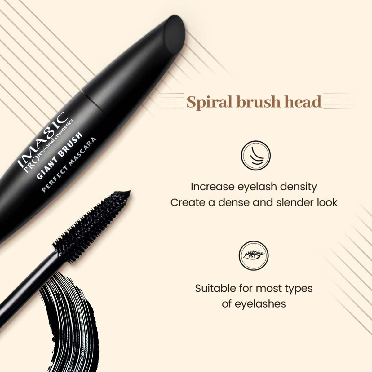 IMAGIC PROfessional Cosmetic BLACK MASCARA EY-307