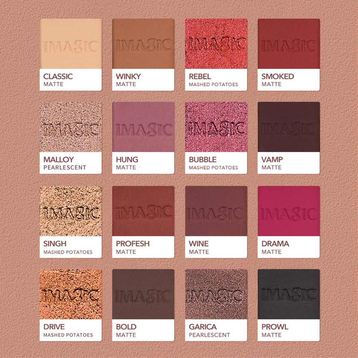 IMAGIC PROfessional Charm 16 Color Eyeshadow Palette EY-318