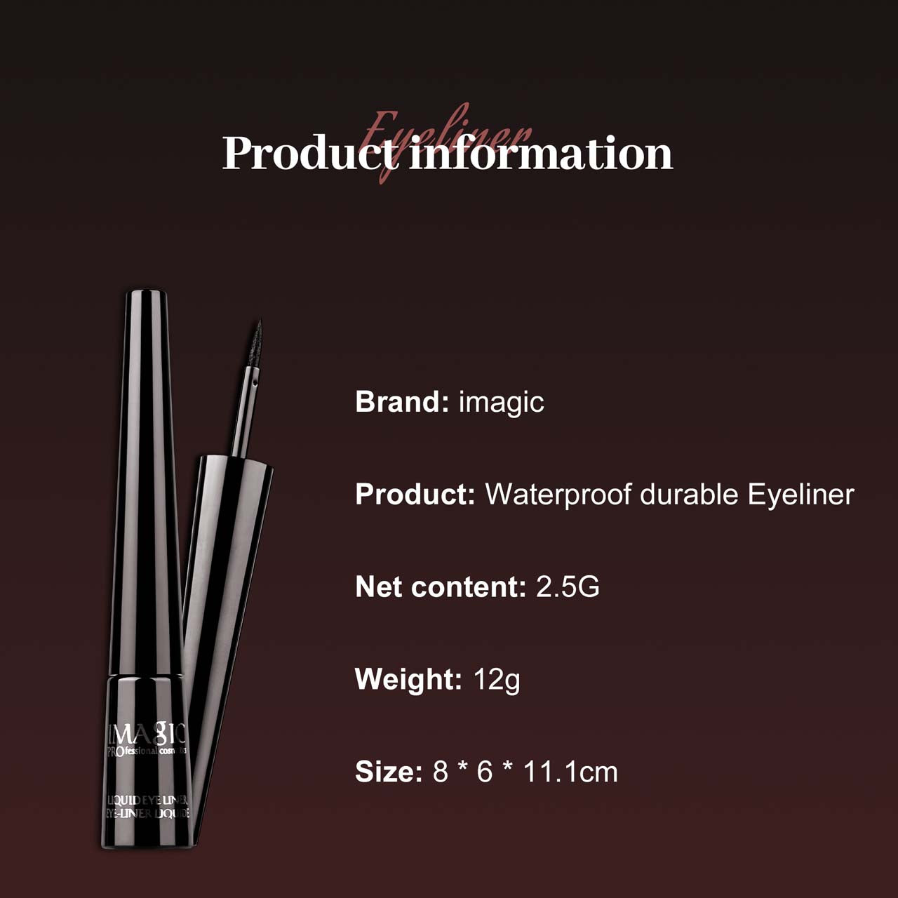 IMAGIC PROfessional Cosmetic WATERPROOF LIQUID EYELINER EY-305