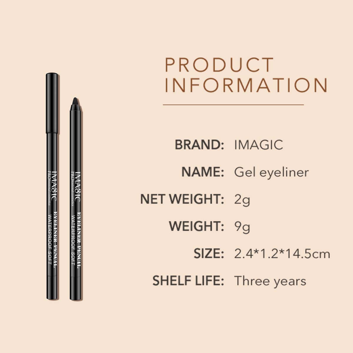 IMAGIC PROfessional Cosmetic GEL EYELINER PEN EY-308