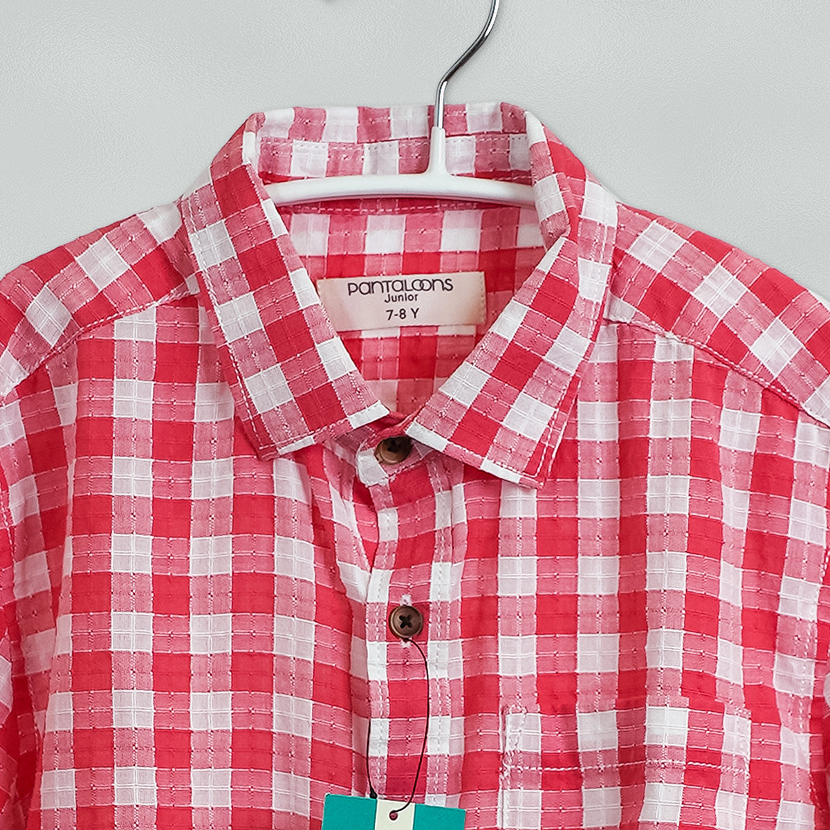 PANTALOONS JUNIOR  Pink Checked Casual Shirt