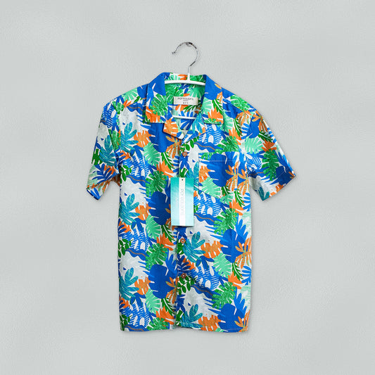 PANTALOONS JUNIOR Boys Light Green Printed Casual Shirt