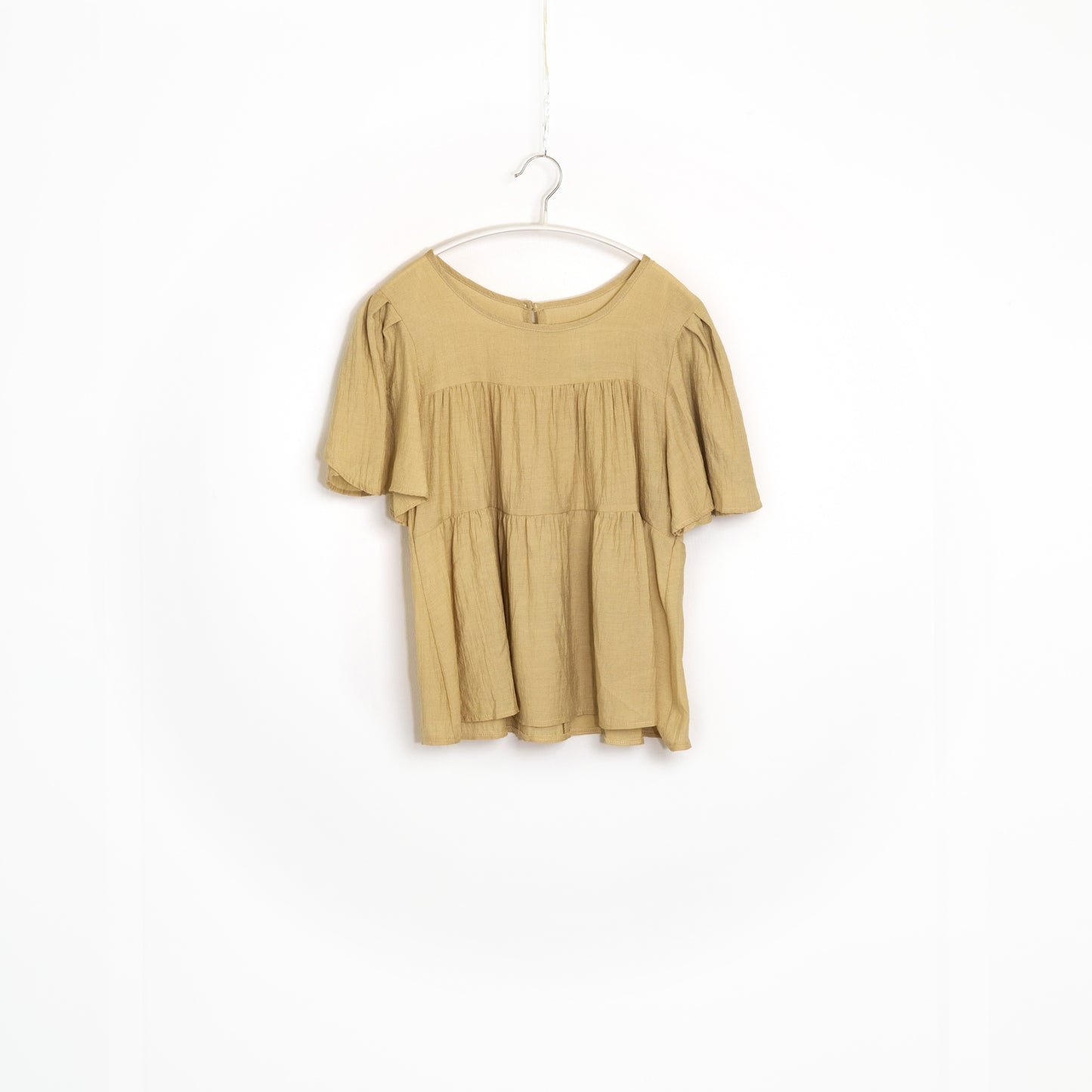 Beige Half Sleeve Women Top