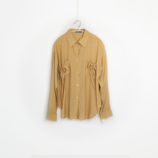 Beige Long Sleeve Pocketed Women Shirt