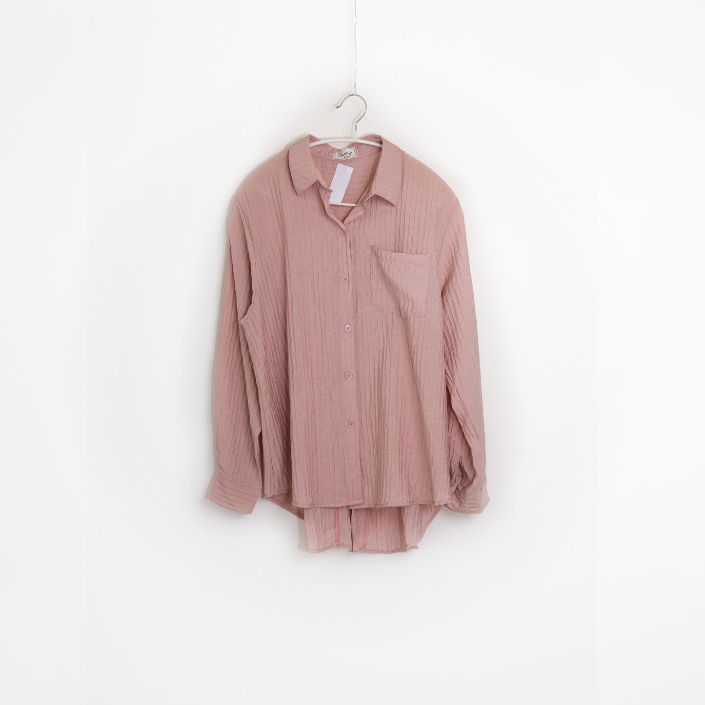 Pale Pink Long Sleeve Women Shirt