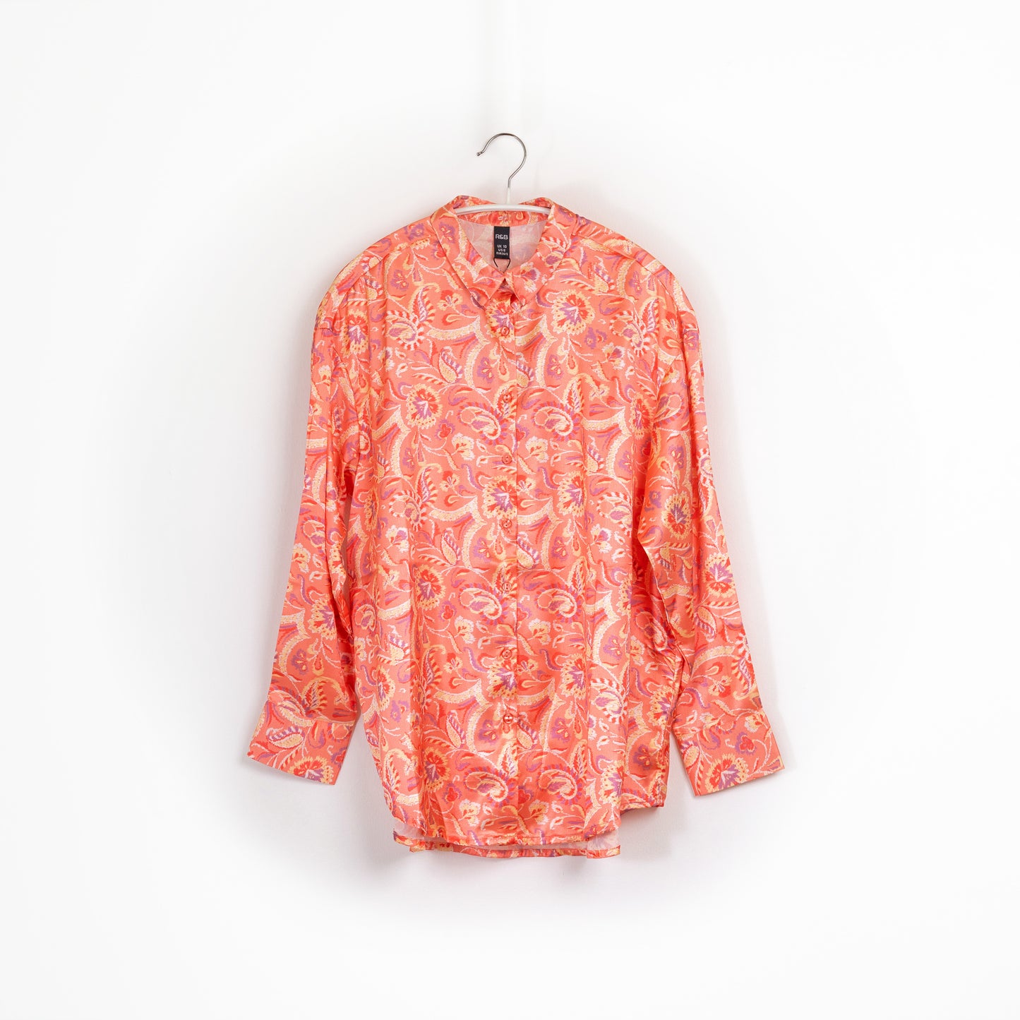 Women Floral Satin Long Sleeve Blouse