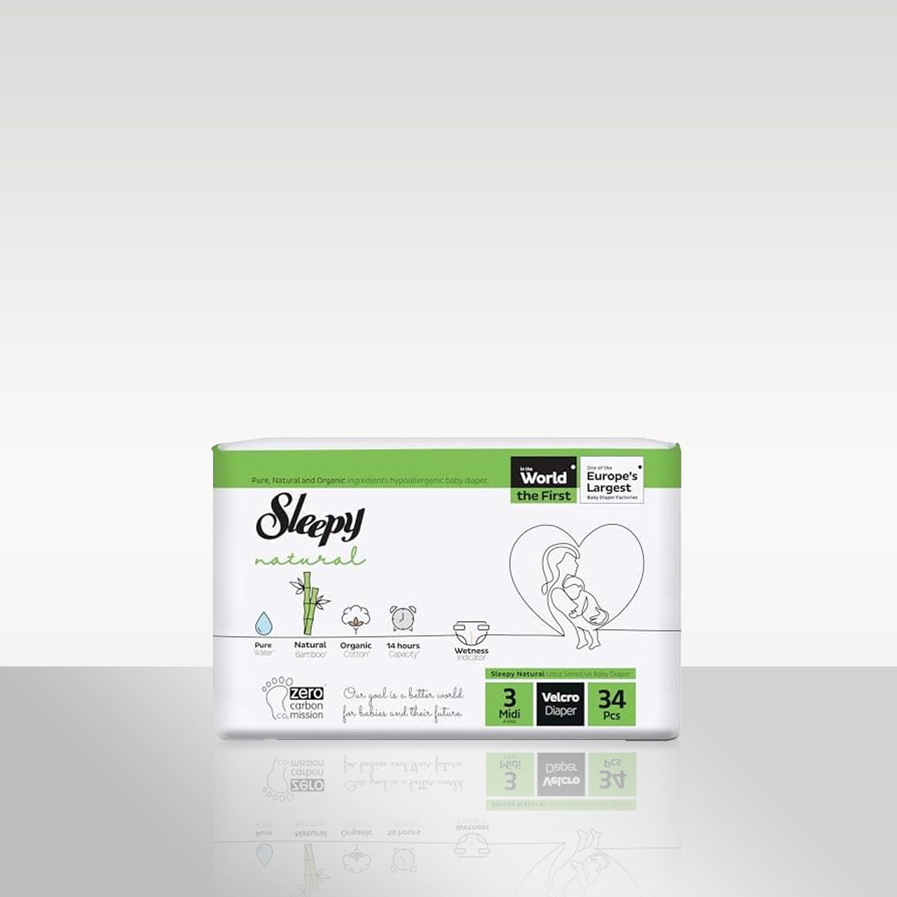 Sleepy Natural Velcro Diapers Size 3 6 Midi 4-9kgs