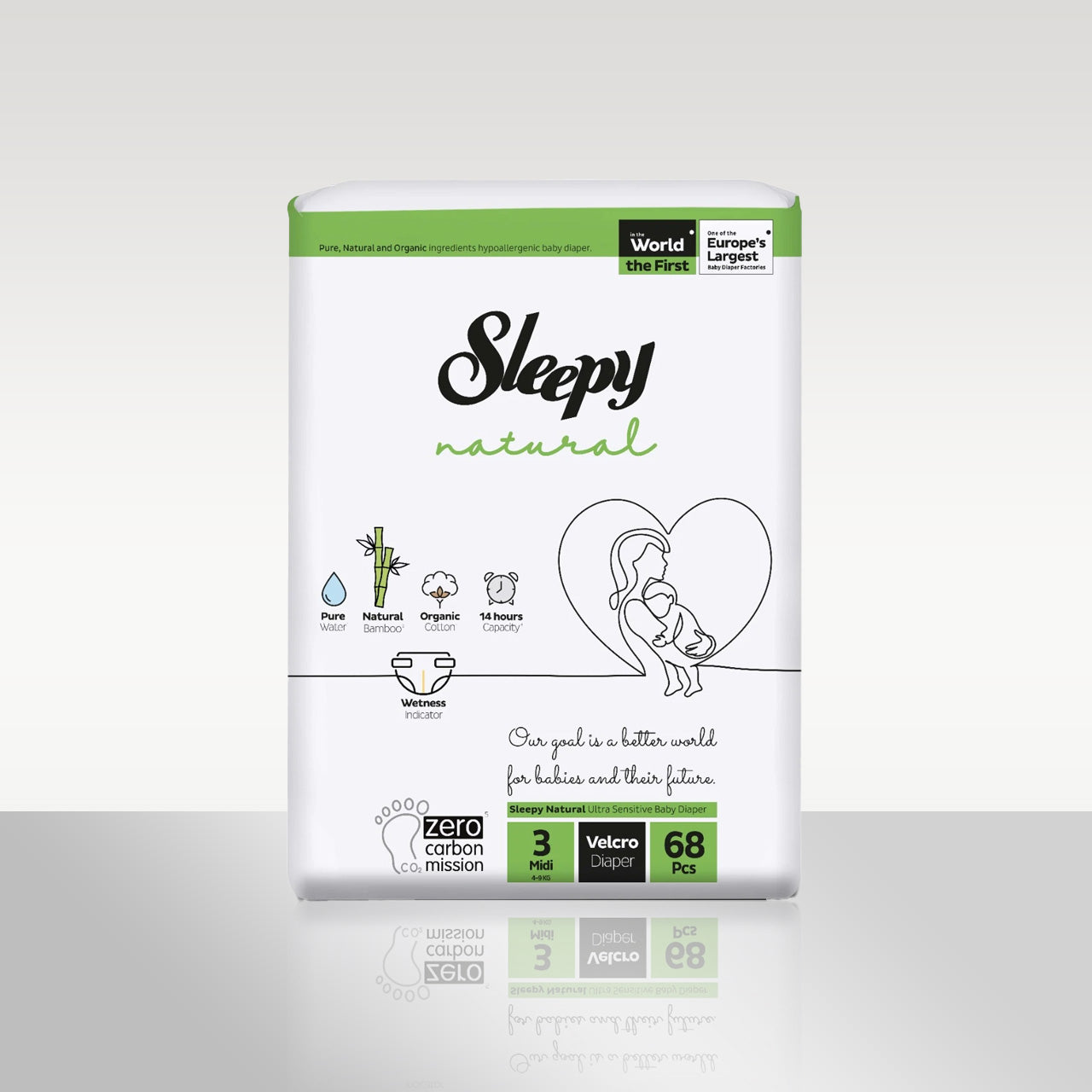 Sleepy Natural Velcro Diapers Size 3 6 Midi 4-9kgs